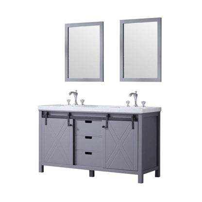 Marsyas Transitional Dark Grey 60" Double Vanity Set | LM342260DBBSM24F