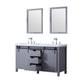 Marsyas Transitional Dark Grey 60" Double Vanity Set | LM342260DBBSM24F