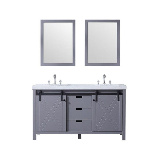 Marsyas Transitional Dark Grey 60" Double Vanity Set | LM342260DBBSM24F