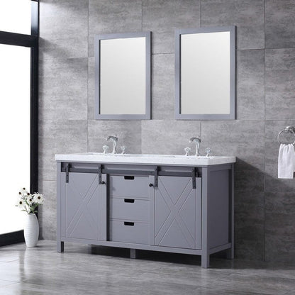 Marsyas Transitional Dark Grey 60" Double Vanity Set | LM342260DBBSM24F