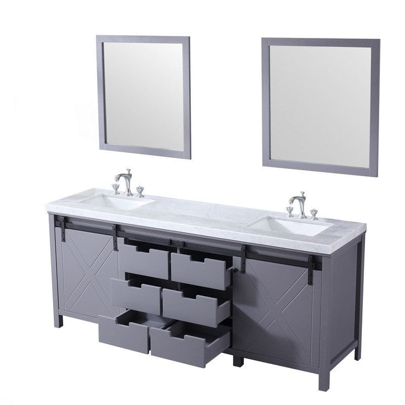 Marsyas Transitional Dark Grey 80" Double Vanity Set | LM342280DBBSM30F