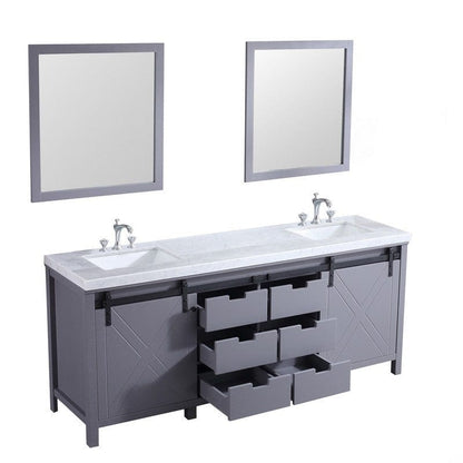 Marsyas Transitional Dark Grey 80" Double Vanity Set | LM342280DBBSM30F