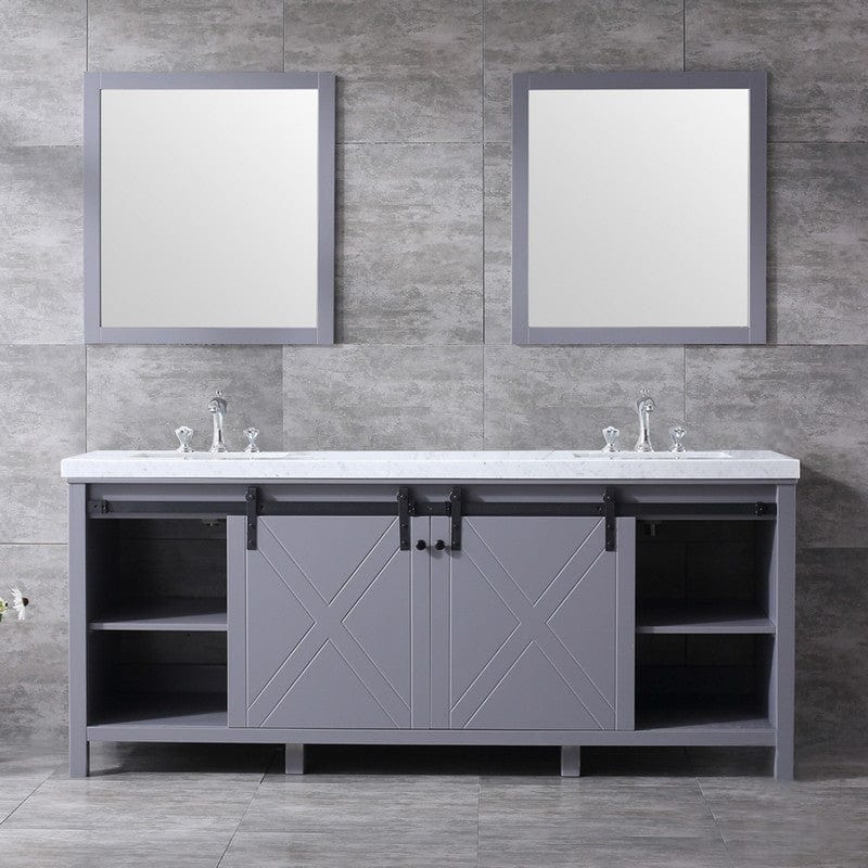 Marsyas Transitional Dark Grey 80" Double Vanity Set | LM342280DBBSM30F