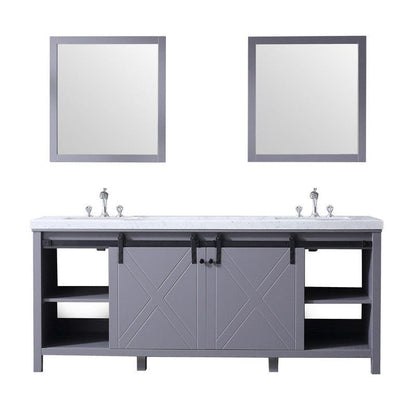 Marsyas Transitional Dark Grey 80" Double Vanity Set | LM342280DBBSM30F