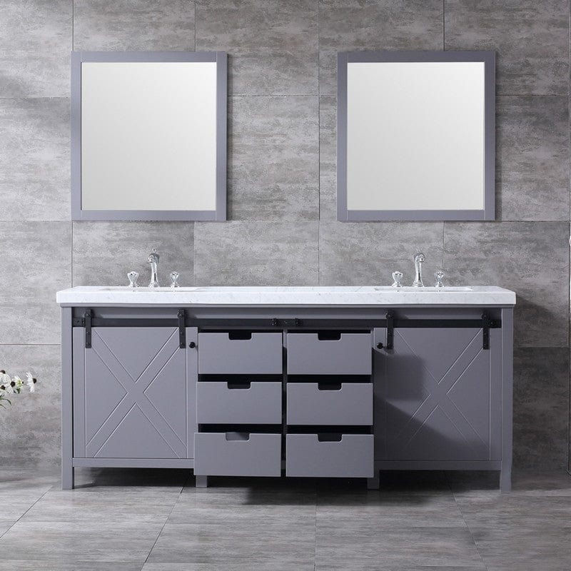 Marsyas Transitional Dark Grey 80" Double Vanity Set | LM342280DBBSM30F