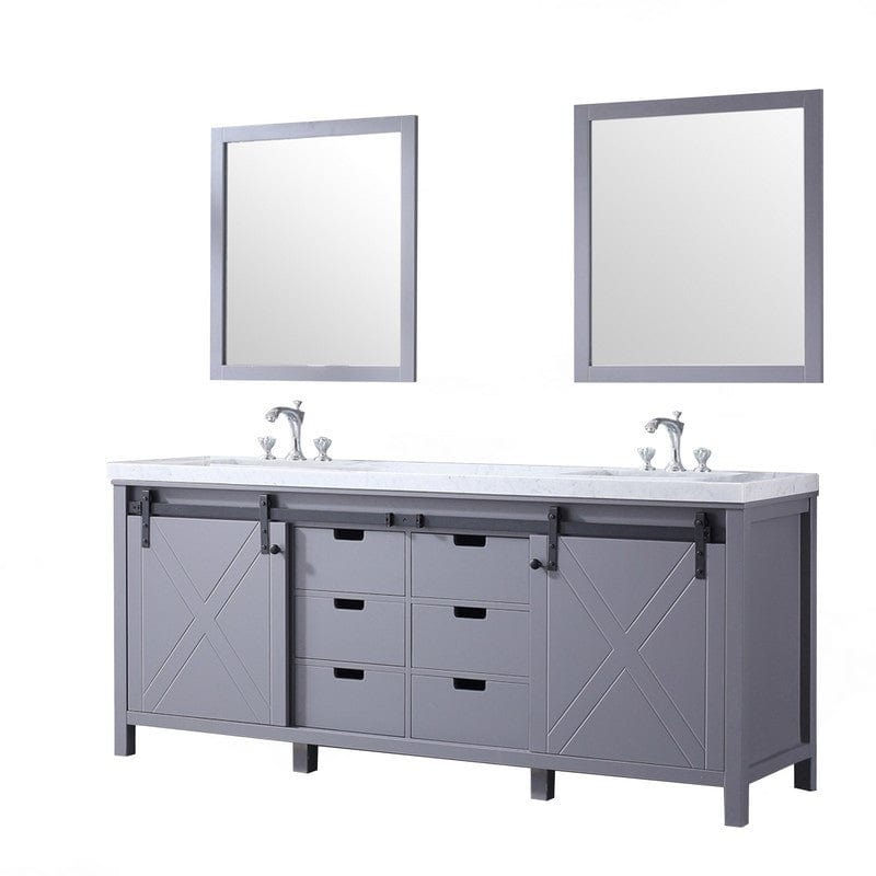 Marsyas Transitional Dark Grey 80" Double Vanity Set | LM342280DBBSM30F