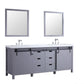 Marsyas Transitional Dark Grey 80" Double Vanity Set | LM342280DBBSM30F