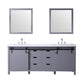 Marsyas Transitional Dark Grey 80" Double Vanity Set | LM342280DBBSM30F