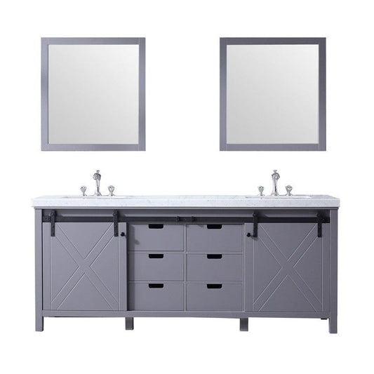 Marsyas Transitional Dark Grey 80" Double Vanity Set | LM342280DBBSM30F