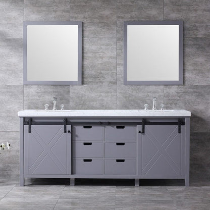 Marsyas Transitional Dark Grey 80" Double Vanity Set | LM342280DBBSM30F