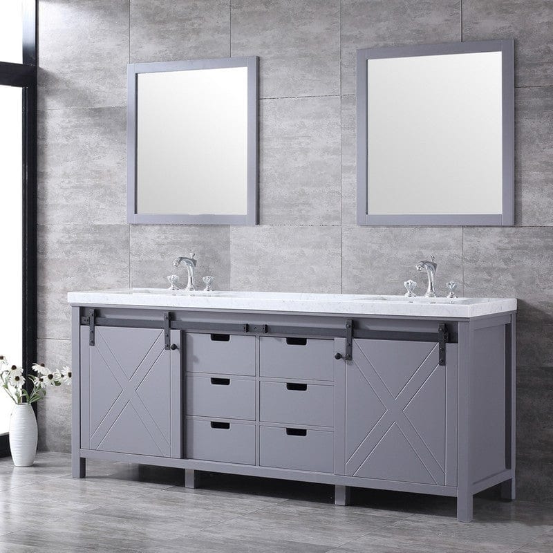 Marsyas Transitional Dark Grey 80" Double Vanity Set | LM342280DBBSM30F