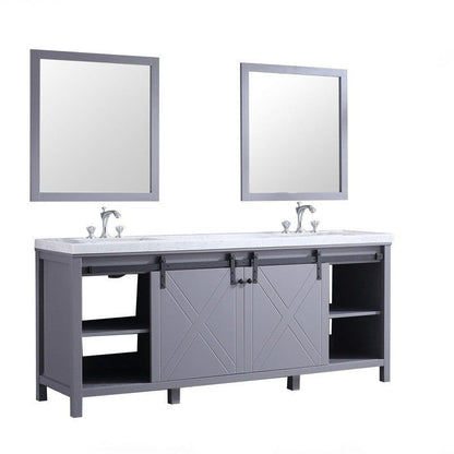 Marsyas Transitional Dark Grey 80" Double Vanity Set | LM342280DBBSM30F