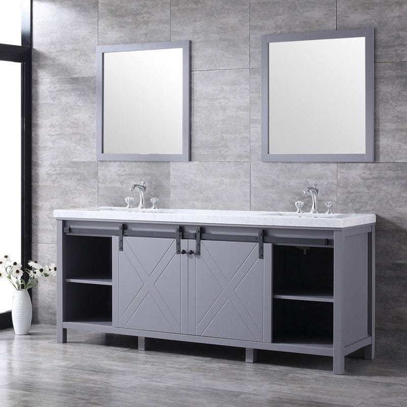 Marsyas Transitional Dark Grey 80" Double Vanity Set | LM342280DBBSM30F