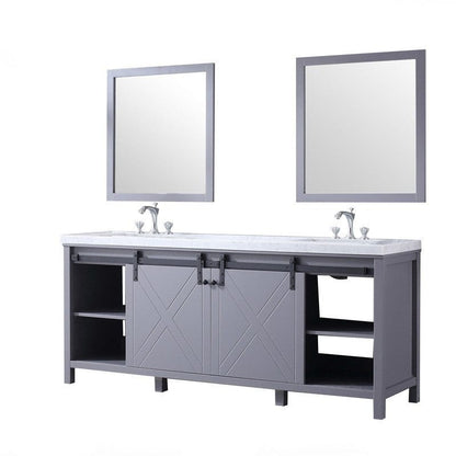 Marsyas Transitional Dark Grey 80" Double Vanity Set | LM342280DBBSM30F