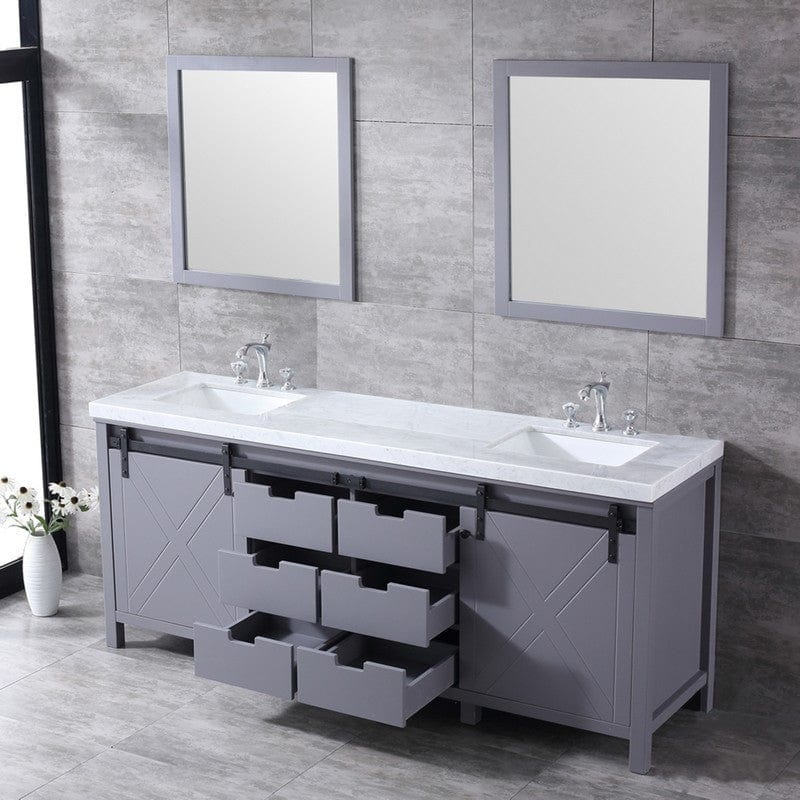 Marsyas Transitional Dark Grey 80" Double Vanity Set | LM342280DBBSM30F