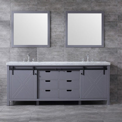 Marsyas Transitional Dark Grey 84" Double Vanity Set | LM342284DBBSM34F