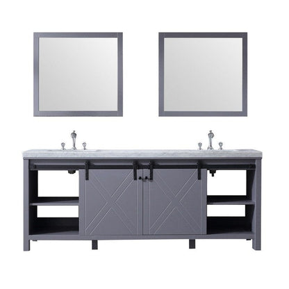 Marsyas Transitional Dark Grey 84" Double Vanity Set | LM342284DBBSM34F