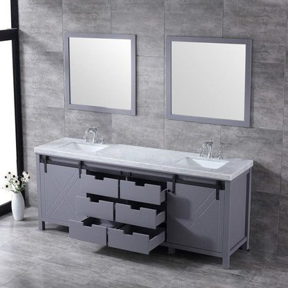 Marsyas Transitional Dark Grey 84" Double Vanity Set | LM342284DBBSM34F