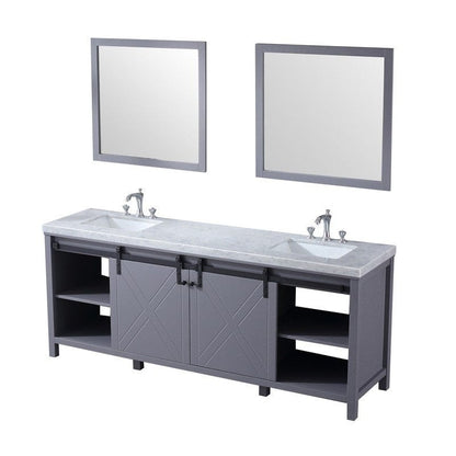 Marsyas Transitional Dark Grey 84" Double Vanity Set | LM342284DBBSM34F