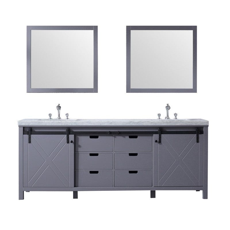 Marsyas Transitional Dark Grey 84" Double Vanity Set | LM342284DBBSM34F