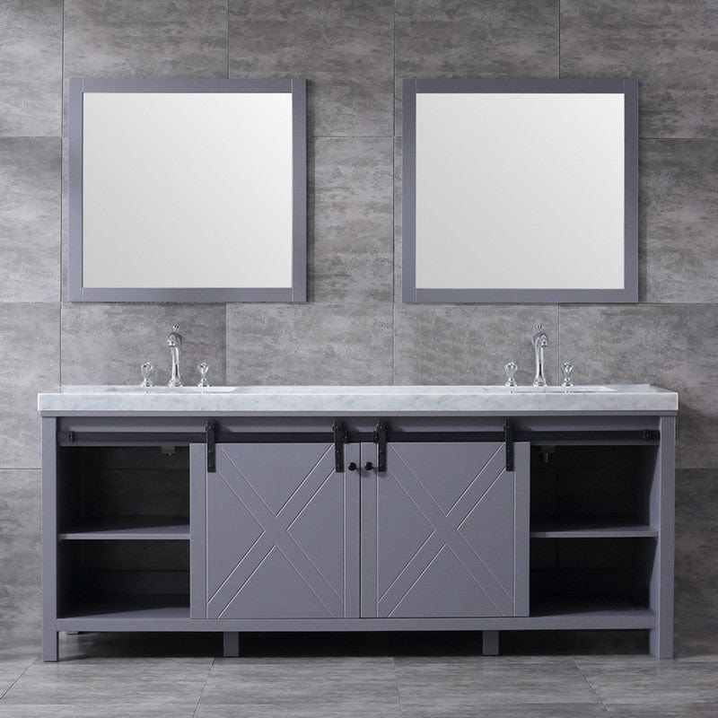 Marsyas Transitional Dark Grey 84" Double Vanity Set | LM342284DBBSM34F