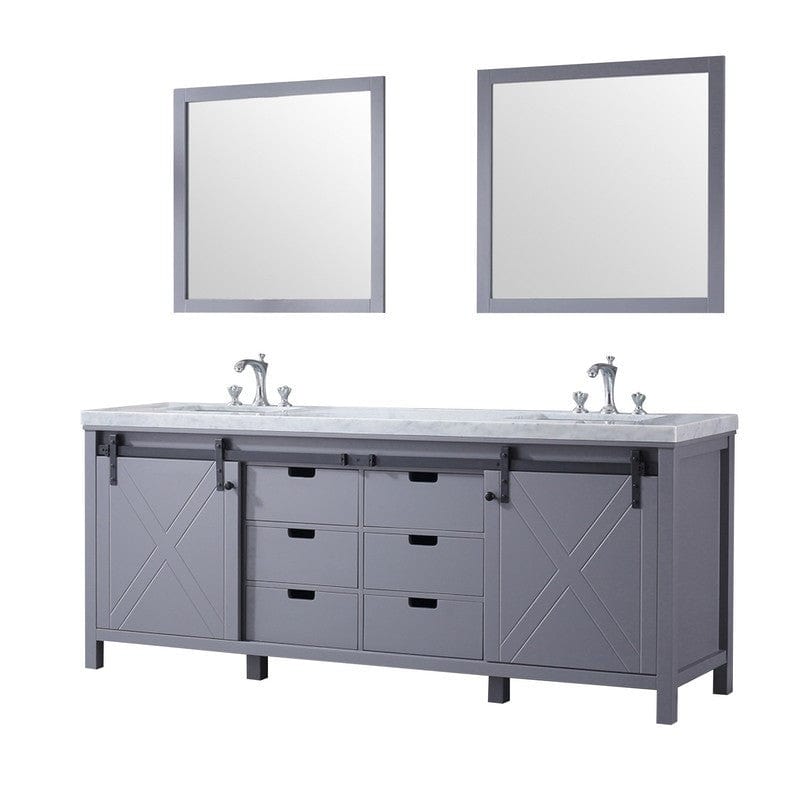 Marsyas Transitional Dark Grey 84" Double Vanity Set | LM342284DBBSM34F