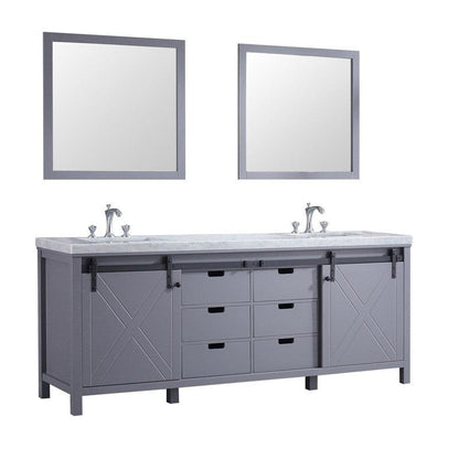 Marsyas Transitional Dark Grey 84" Double Vanity Set | LM342284DBBSM34F