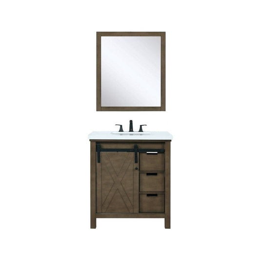 Marsyas Transitional Rustic Brown 30" Single Vanity Set | LM342230SKCSM28F