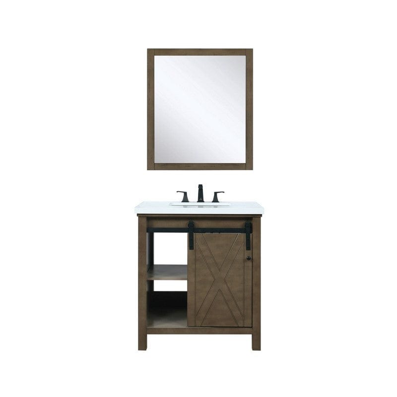 Marsyas Transitional Rustic Brown 30" Single Vanity Set | LM342230SKCSM28F