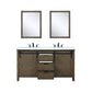 Marsyas Transitional Rustic Brown 60" Double Vanity Set | LM342260DKCSM24F