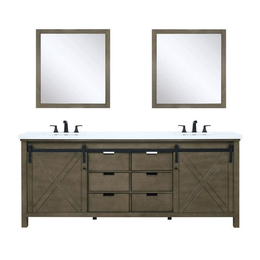 Marsyas Transitional Rustic Brown 80" Double Vanity Set | LM342280DKCSM30F