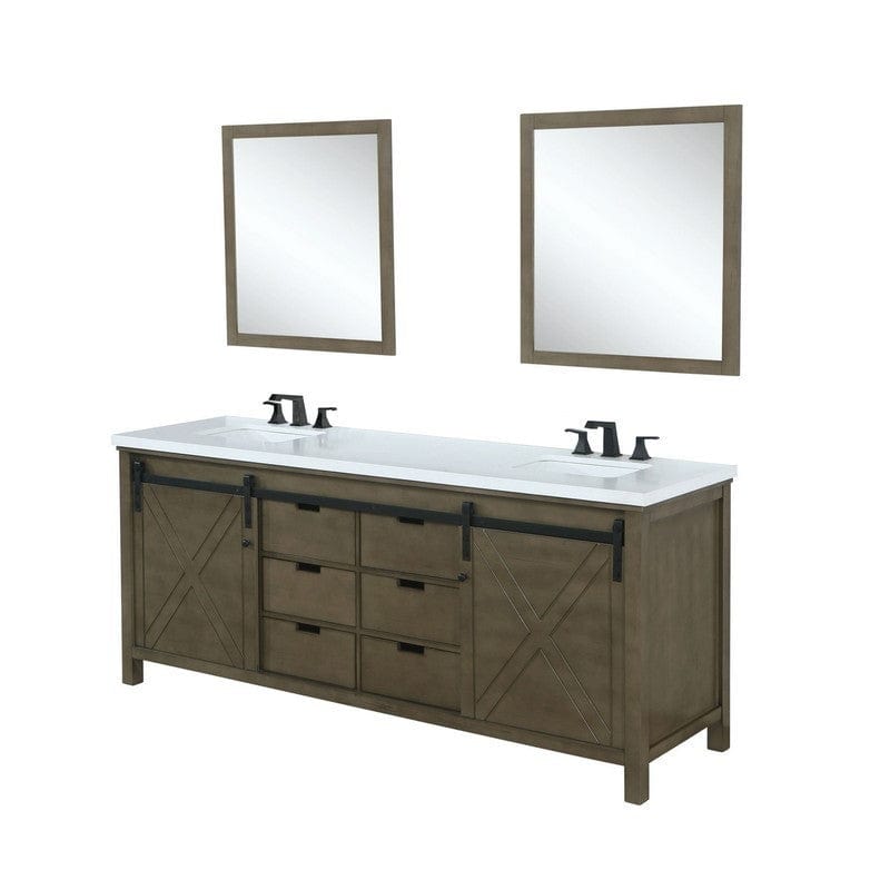 Marsyas Transitional Rustic Brown 84" Double Vanity Set | LM342284DKCSM34F