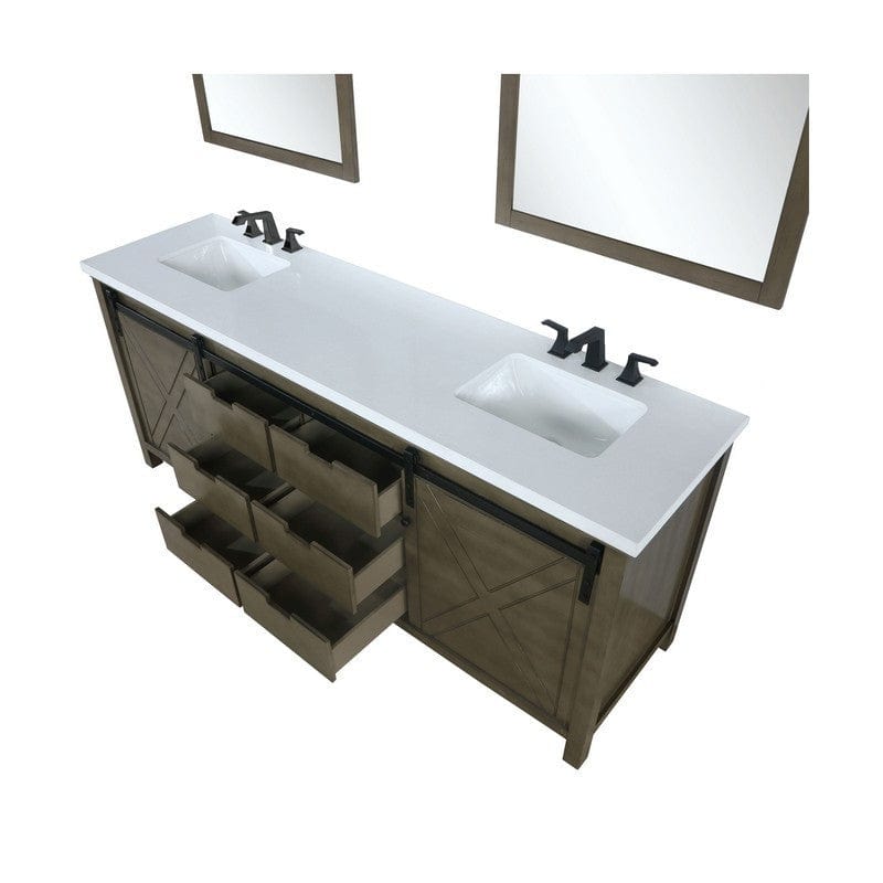 Marsyas Transitional Rustic Brown 84" Double Vanity Set | LM342284DKCSM34F