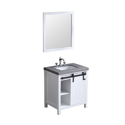 Marsyas Transitional White 30" Single Sink Vanity Set | LM342230SAASM28F