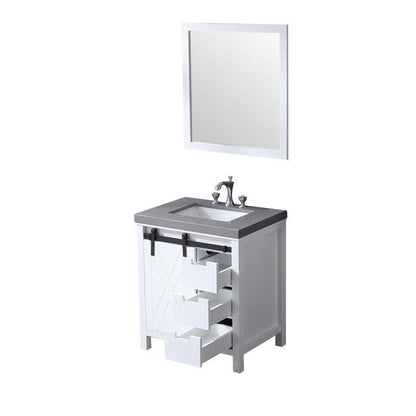 Marsyas Transitional White 30" Single Sink Vanity Set | LM342230SAASM28F