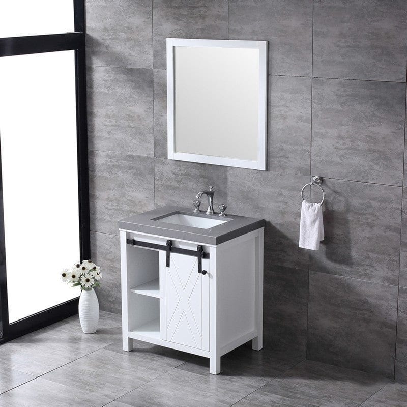 Marsyas Transitional White 30" Single Sink Vanity Set | LM342230SAASM28F