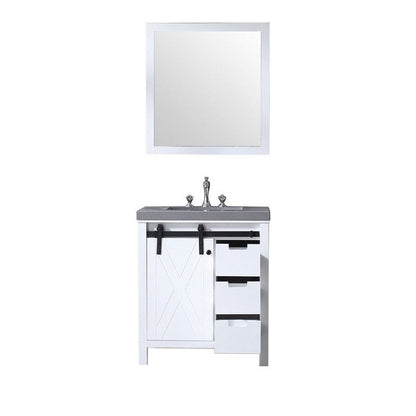 Marsyas Transitional White 30" Single Sink Vanity Set | LM342230SAASM28F