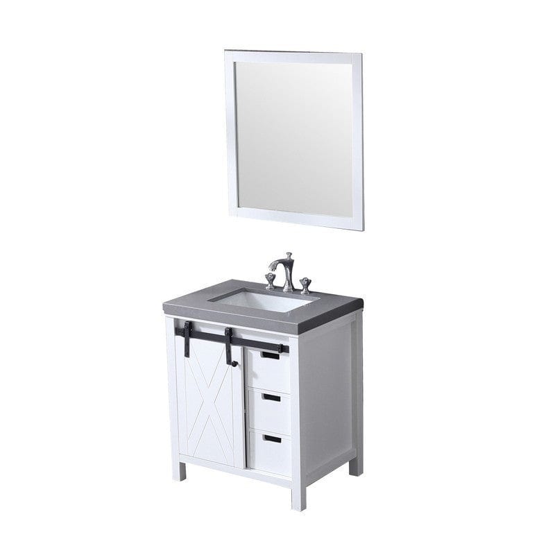 Marsyas Transitional White 30" Single Sink Vanity Set | LM342230SAASM28F