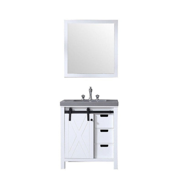 Marsyas Transitional White 30 Single Sink Vanity Set | LM342230SAASM28F