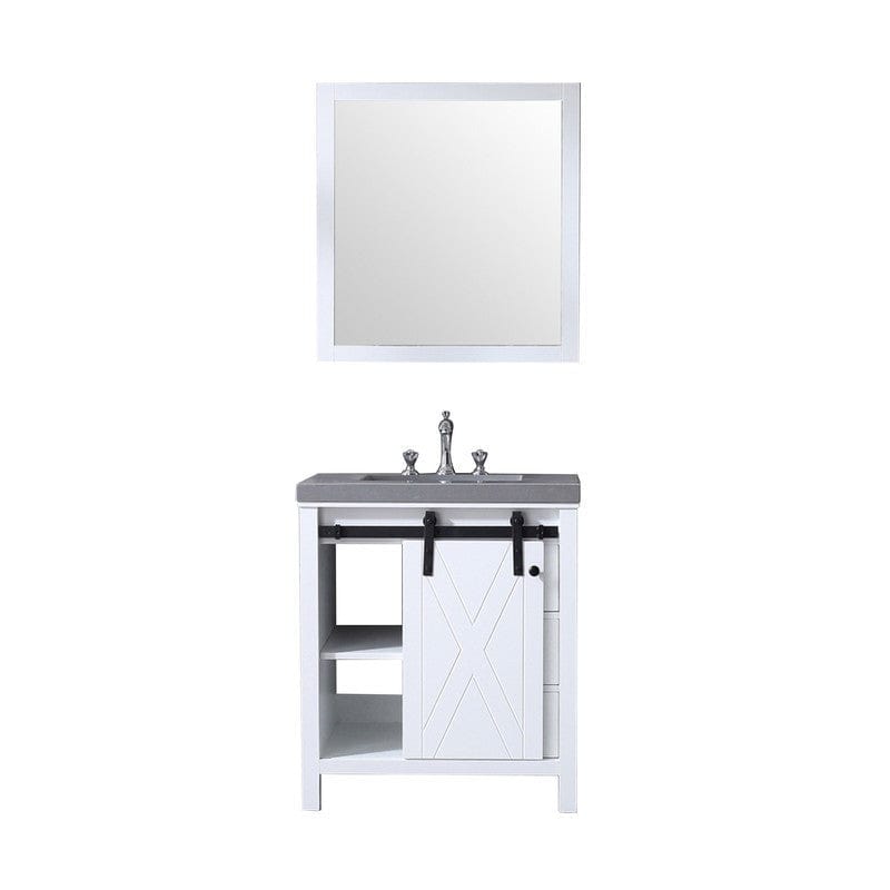 Marsyas Transitional White 30" Single Sink Vanity Set | LM342230SAASM28F