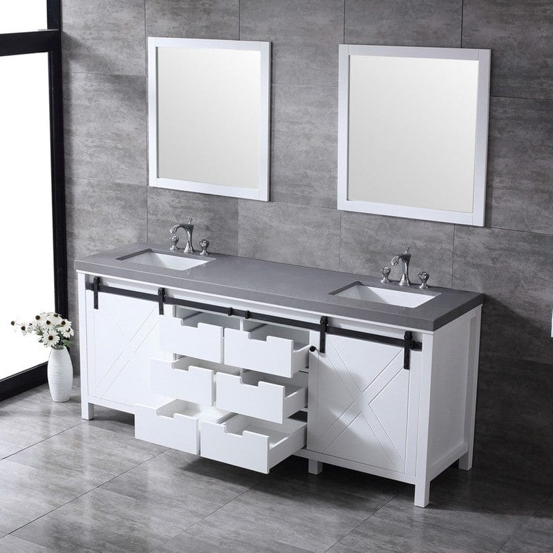 Marsyas Transitional White 80" Double Vanity Set | LM342280DAASM30F