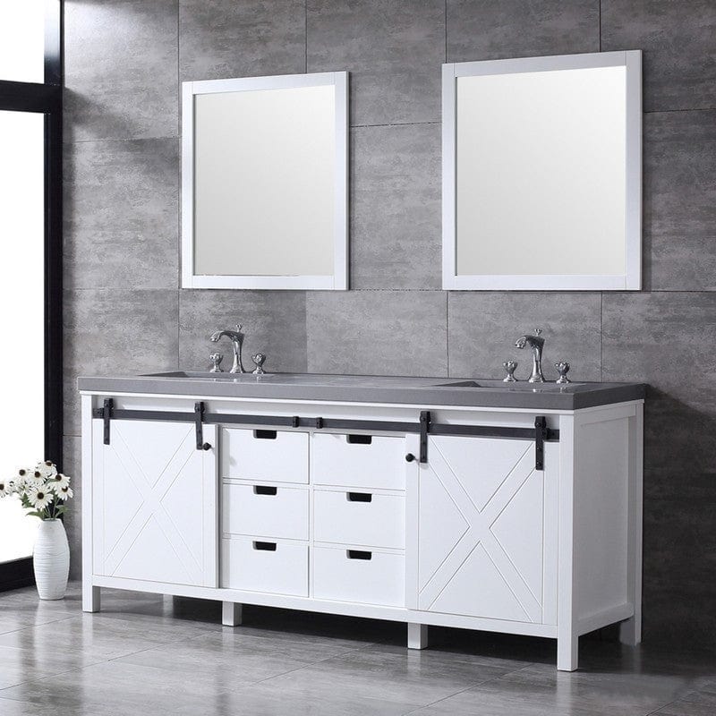 Marsyas Transitional White 80" Double Vanity Set | LM342280DAASM30F