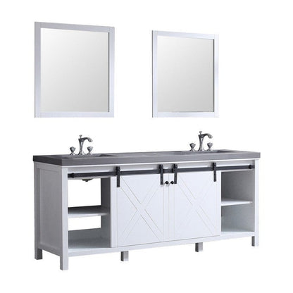 Marsyas Transitional White 80" Double Vanity Set | LM342280DAASM30F