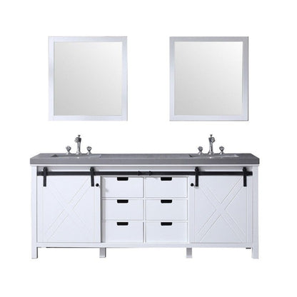 Marsyas Transitional White 80" Double Vanity Set | LM342280DAASM30F