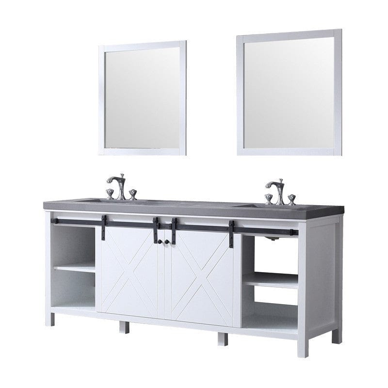 Marsyas Transitional White 80" Double Vanity Set | LM342280DAASM30F