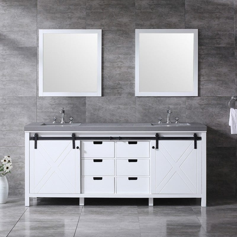 Marsyas Transitional White 80" Double Vanity Set | LM342280DAASM30F