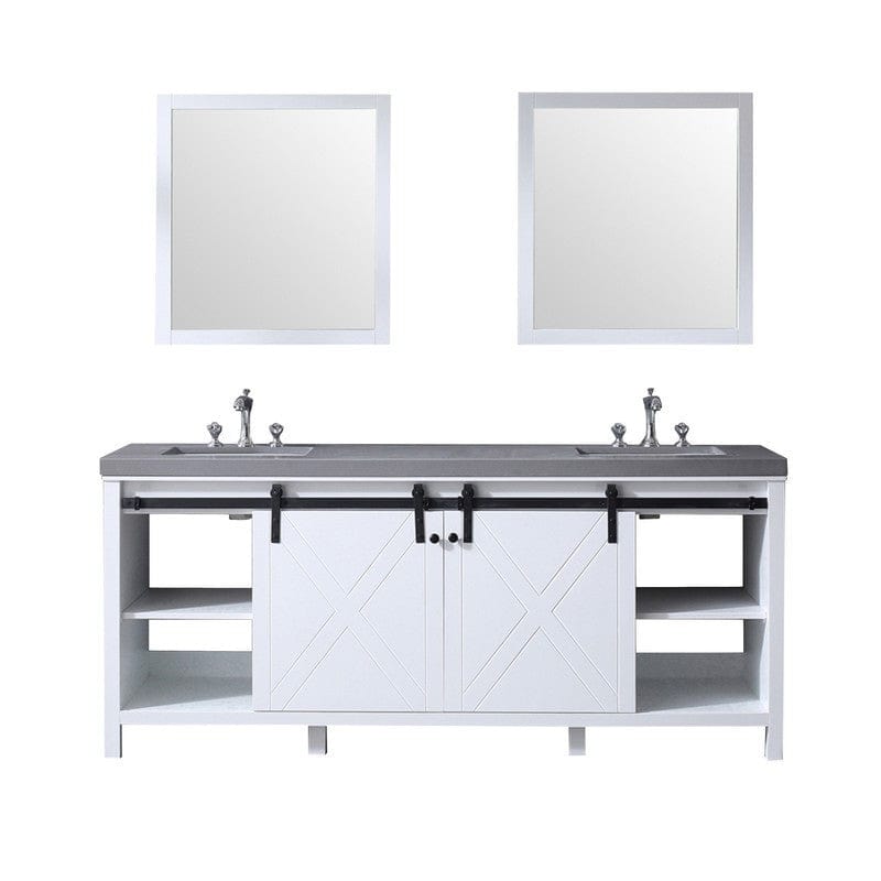 Marsyas Transitional White 80" Double Vanity Set | LM342280DAASM30F