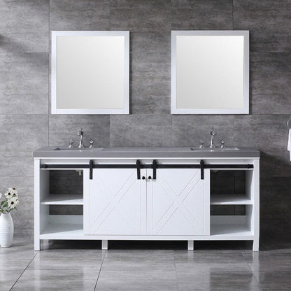 Marsyas Transitional White 80" Double Vanity Set | LM342280DAASM30F