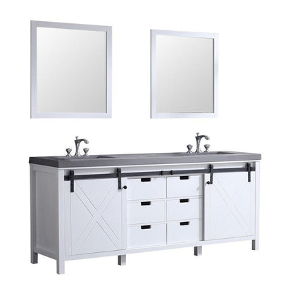 Marsyas Transitional White 80" Double Vanity Set | LM342280DAASM30F