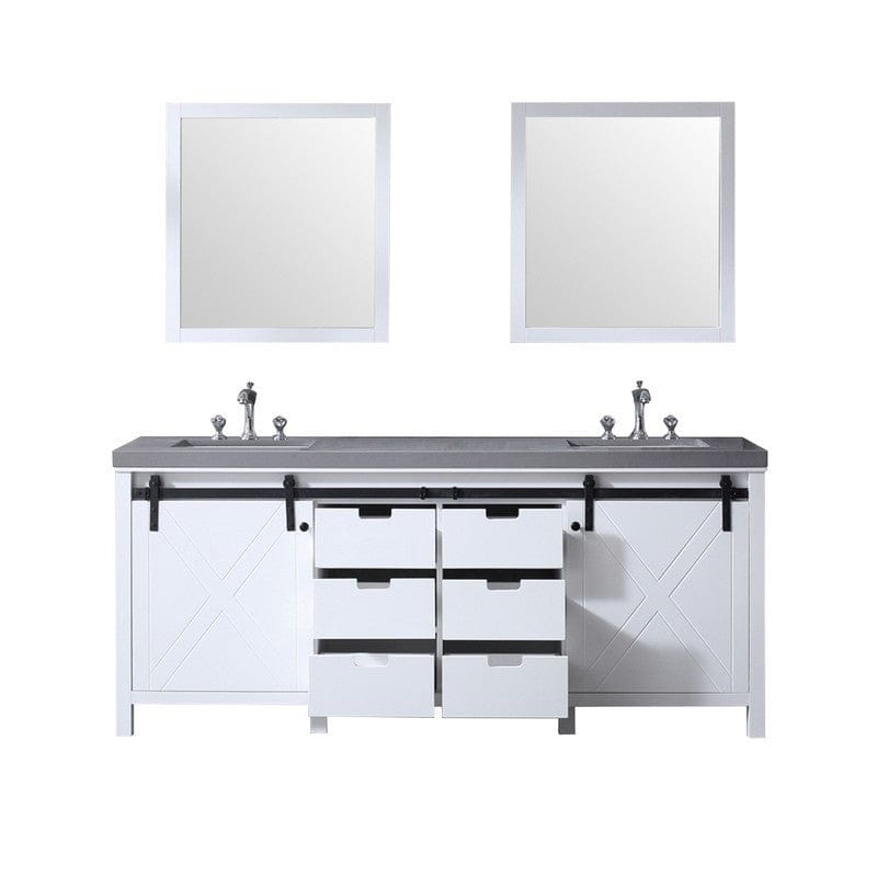 Marsyas Transitional White 80" Double Vanity Set | LM342280DAASM30F